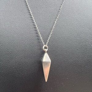 Sterling Silver Pyramid Spike Pendant with Necklace